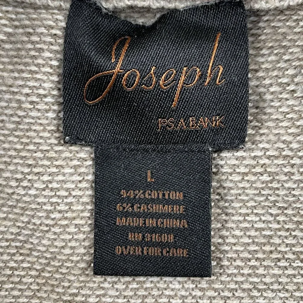 Jos A Bank Sweater Mens Large 1/4‎ Zip Elbow Pad Cotton Cashmere Pullover